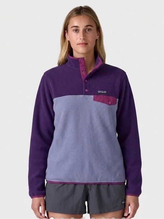 Patagonia Tops - SOLD: Patagonia Synchilla Snap-T Fleece Pullover Purple Blue Colorblock Women's